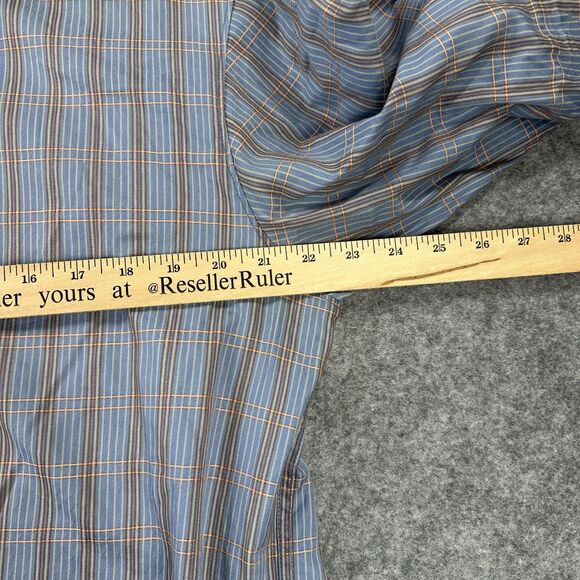 Tommy Bahama Shirt Mens Medium Blue Plaid Button Front Long Sleeve Cotton - Picture 9 of 11